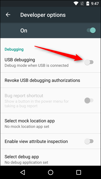 enable USB Debugging