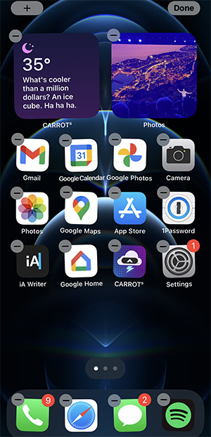 Press and hold on your iPhone home screen